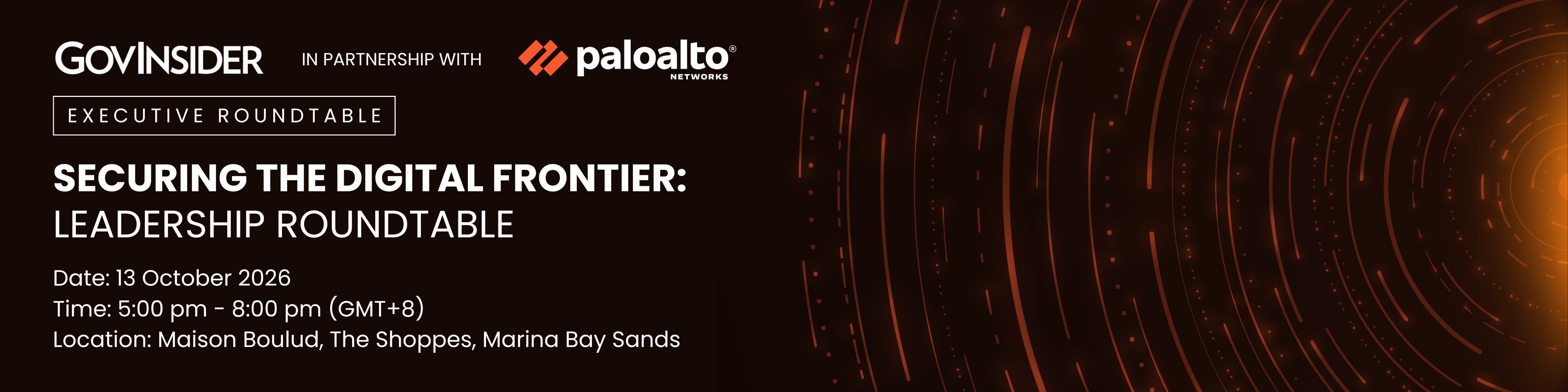 event banner for Securing the Digital Frontier: Leadership Roundtable